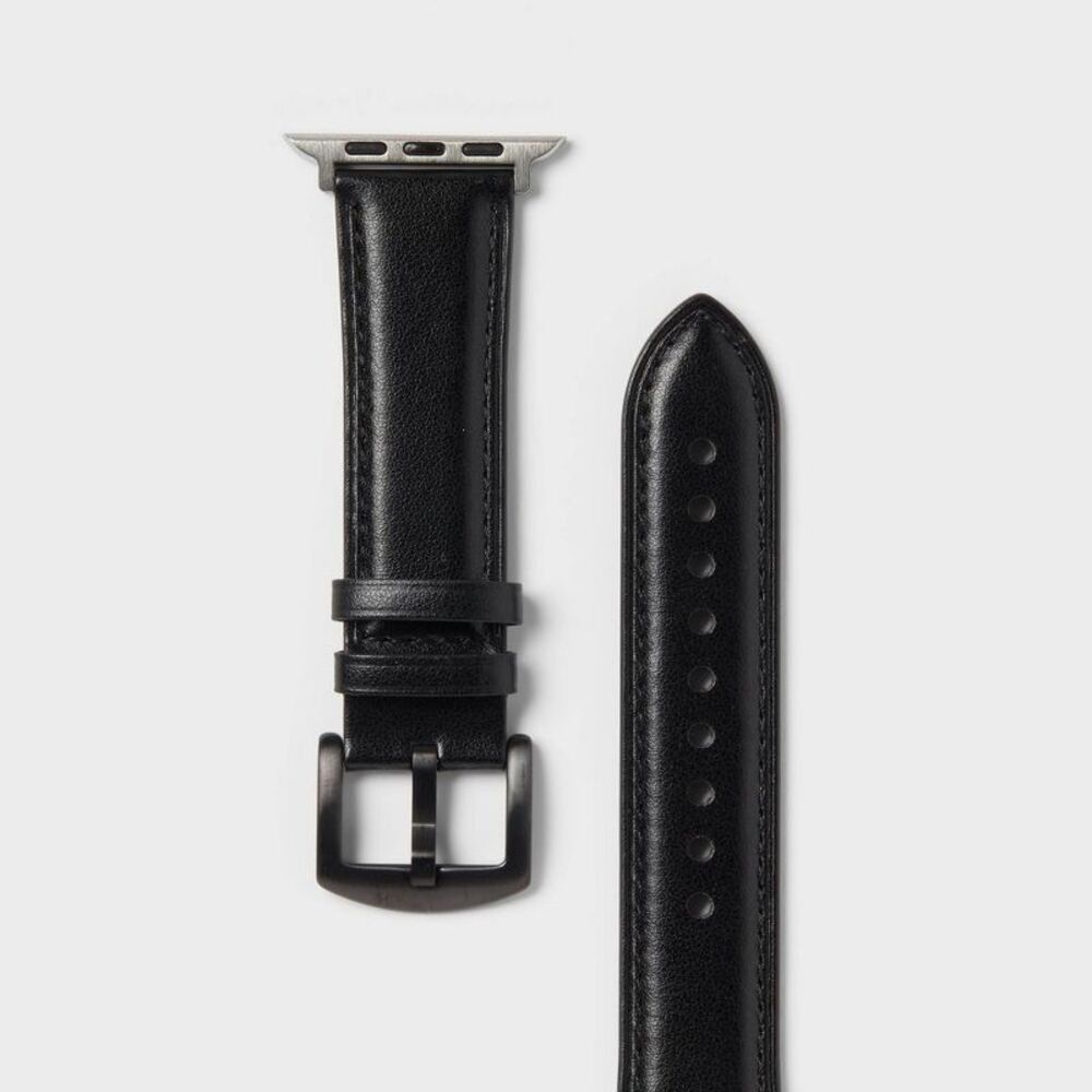 Heyday - Apple Watch Faux Leather Band 42/44/45mm - heyday  Black